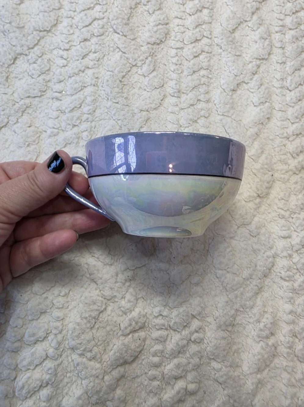 Vintage Noritake Nippon Lusterware Cup Hand Painted Iridescent Landscape